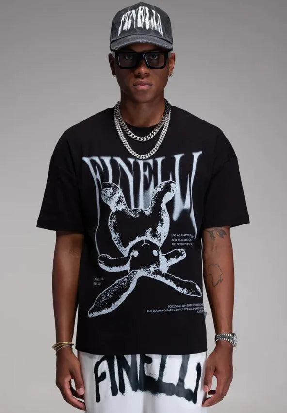 T-Shirt Rabbit Black - HIDEOUT