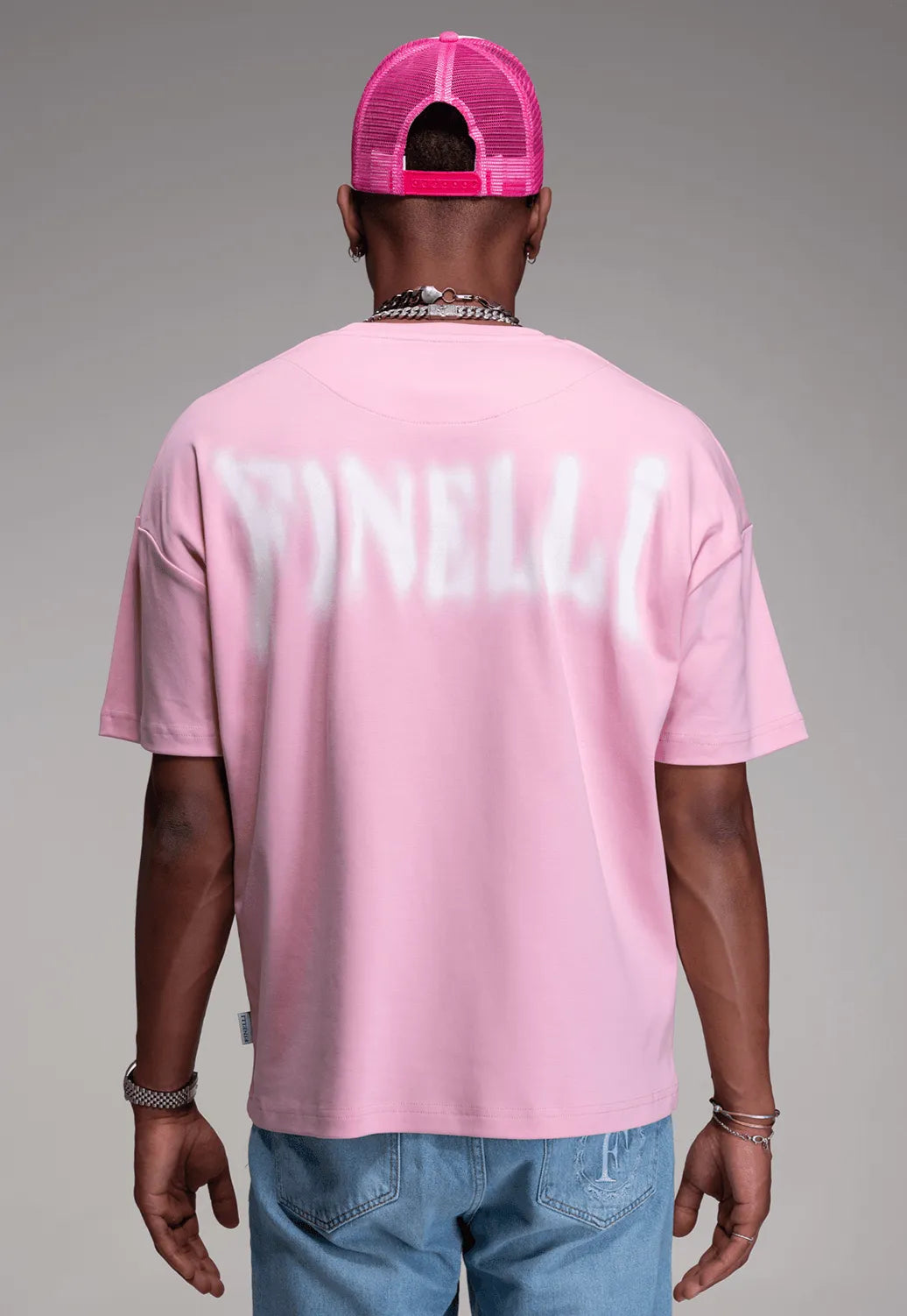FINELLI Distorted Pink Logo T-Shirt - HIDEOUT