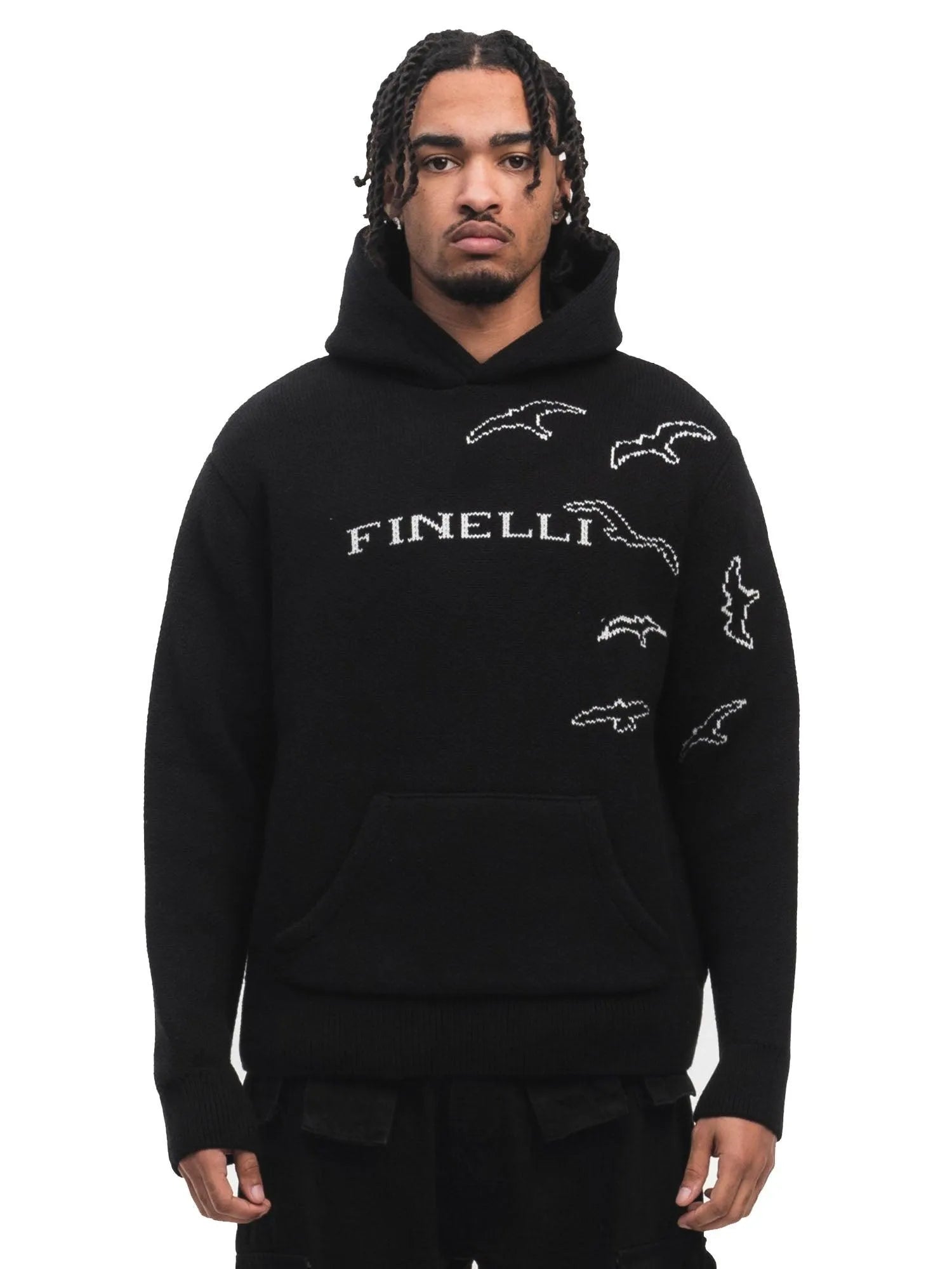 FINELLI Free Birds Knit Hoodie Black - HIDEOUT