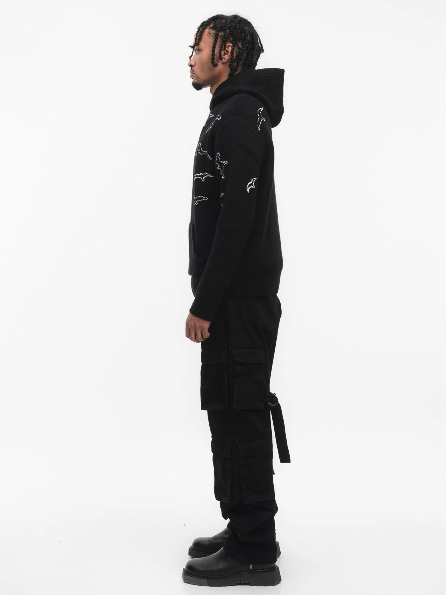 FINELLI Free Birds Knit Hoodie Black - HIDEOUT