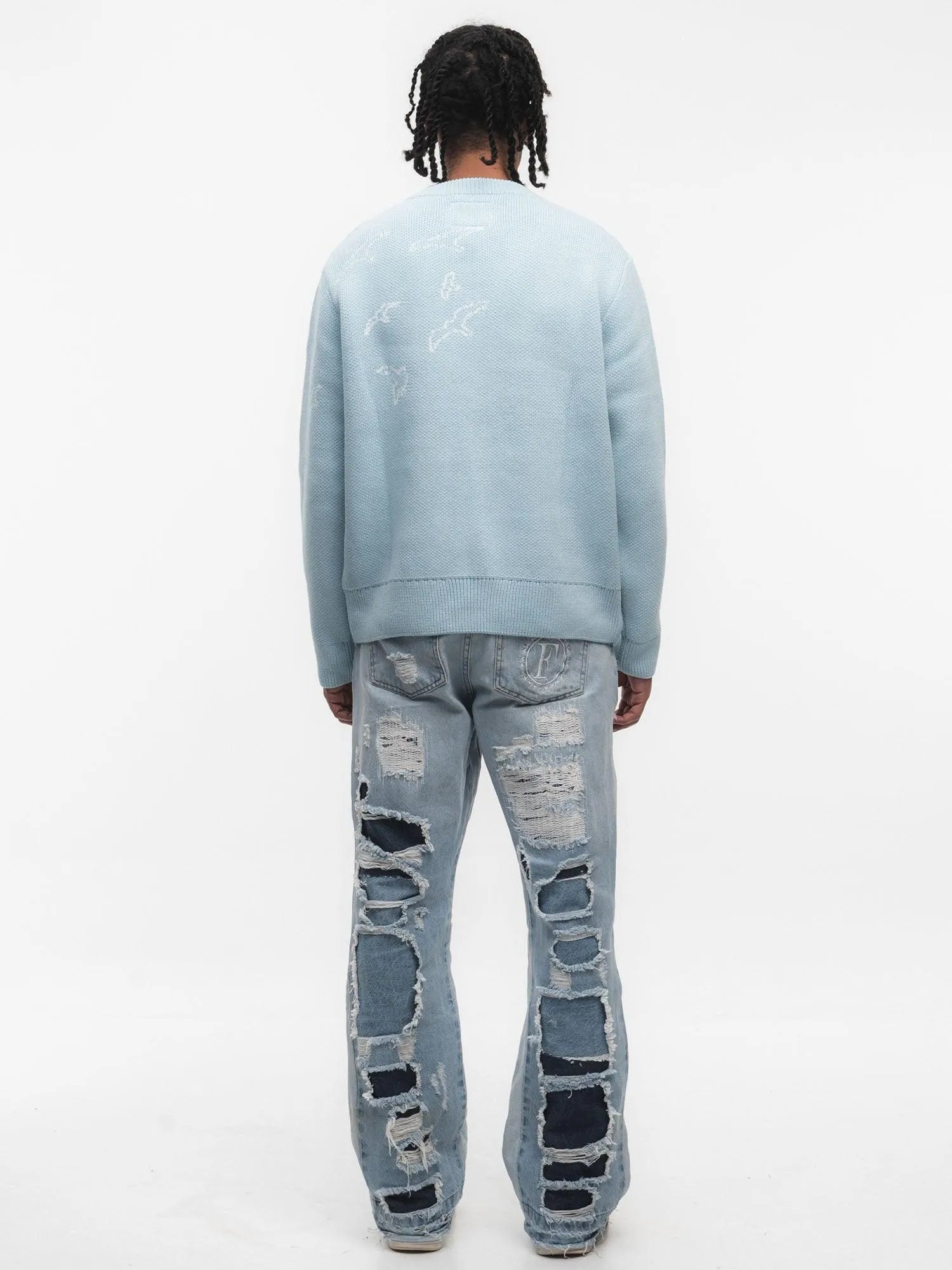 FINELLI Free Birds Knit Sweater Blue - HIDEOUT