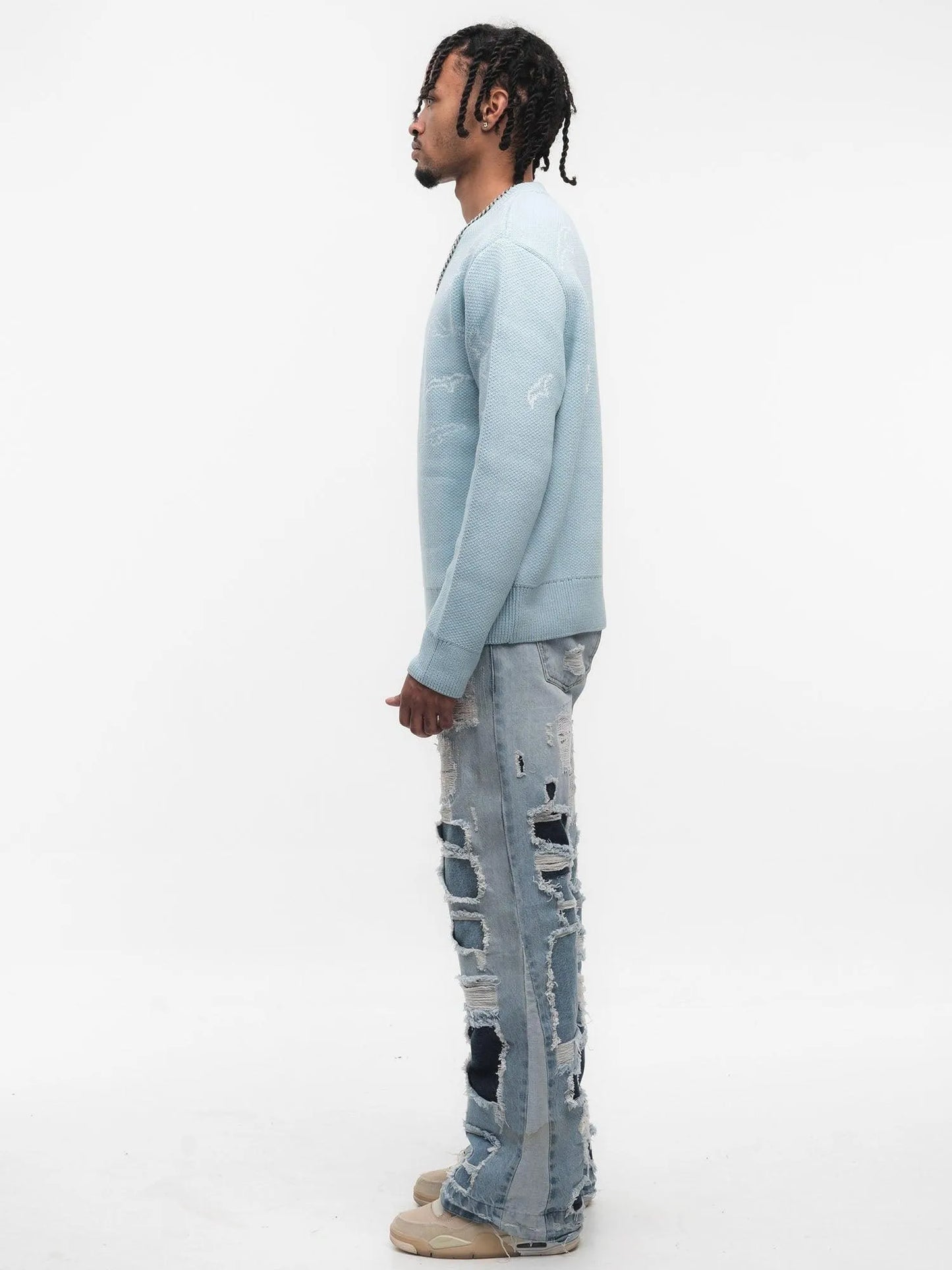 FINELLI Free Birds Knit Sweater Blue - HIDEOUT