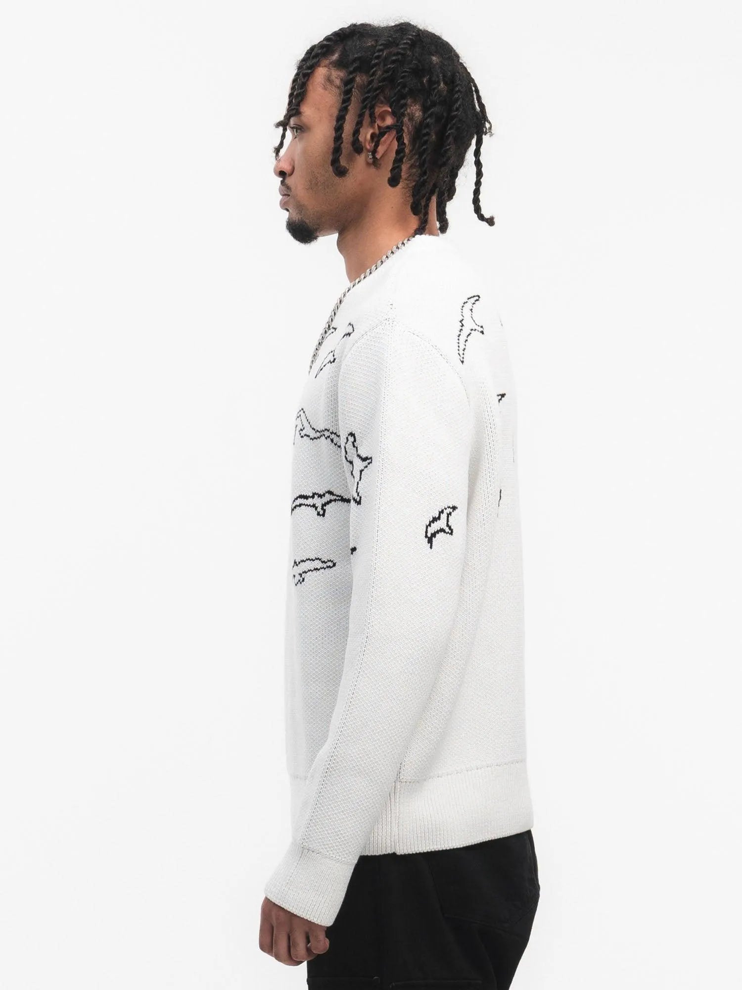 FINELLI Free Birds Knit Sweater White - HIDEOUT