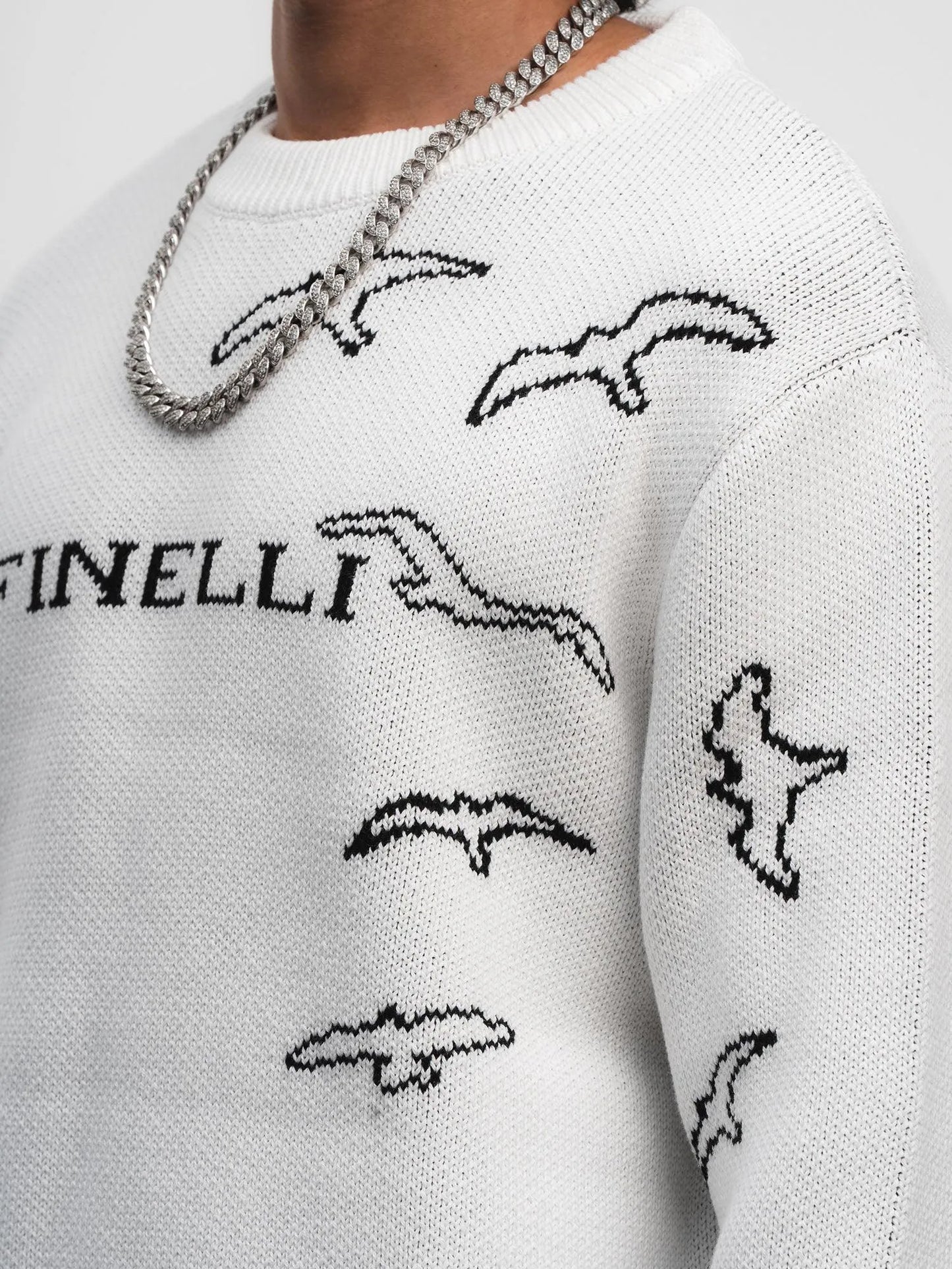 FINELLI Free Birds Knit Sweater White - HIDEOUT