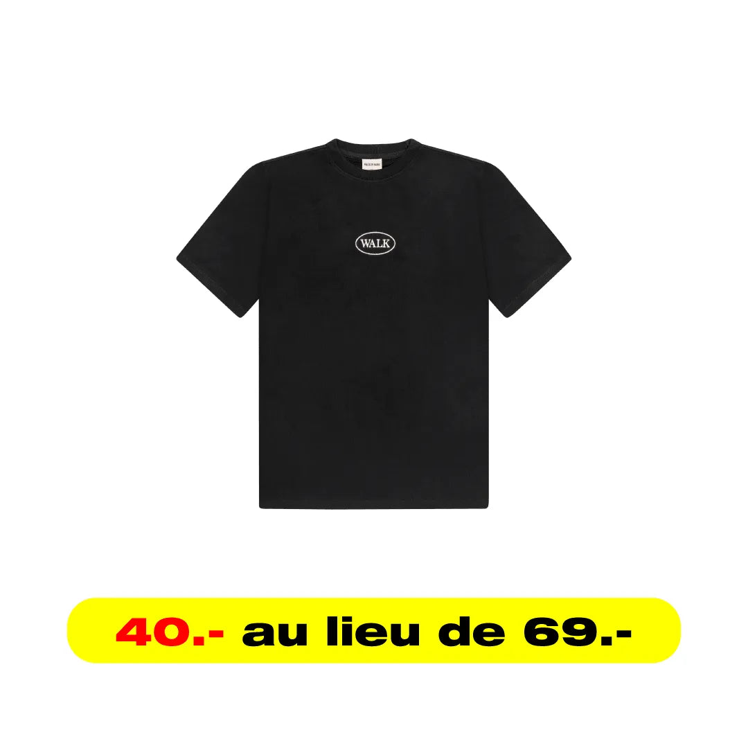 LE T-SHIRT NOIR BRODÉ ROSE - HIDEOUT