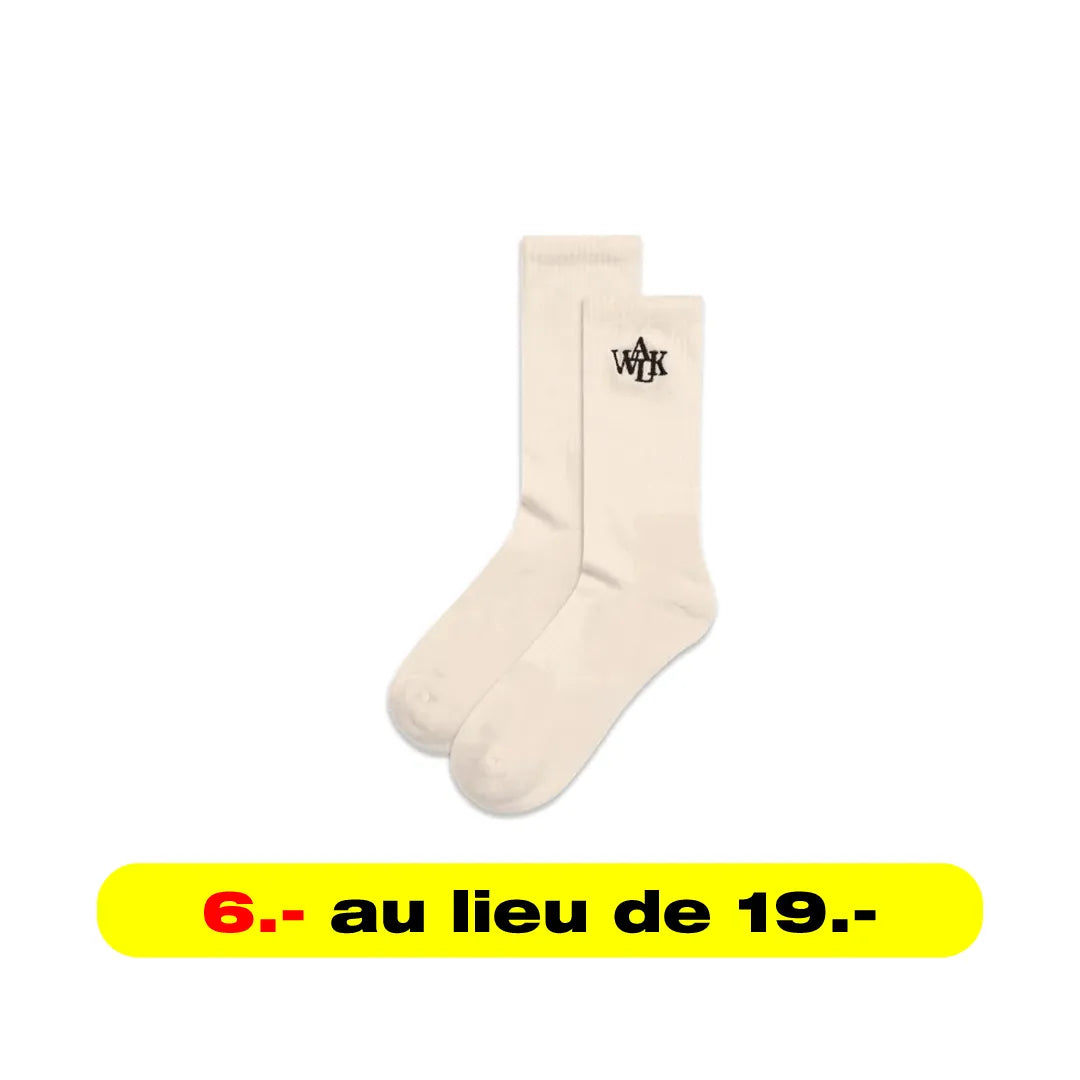 WALK IN PARIS CHAUSSETTES BEIGES BRODÉES - HIDEOUT