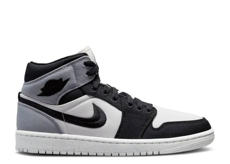 Air Jordan 1 Mid Lt Steel Grey Canvas (W) - HIDEOUT
