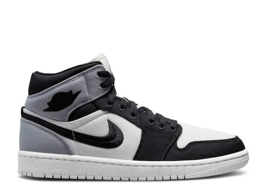 Air Jordan 1 Mid Lt Steel Grey Canvas (W)
