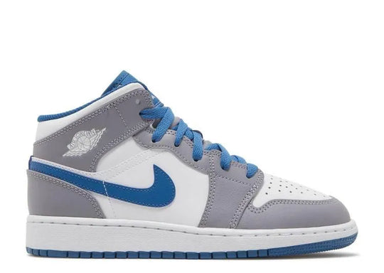 Air Jordan 1 Mid True Blue Cement (GS)