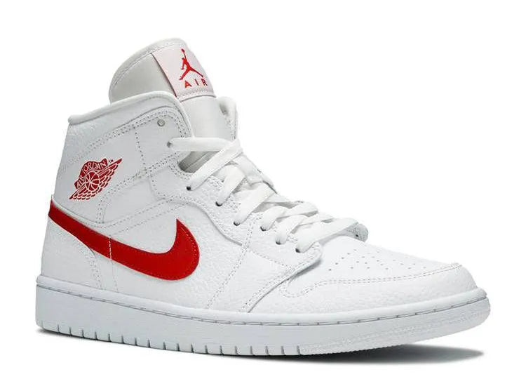 Air Jordan 1 Mid White University Red (W) - HIDEOUT