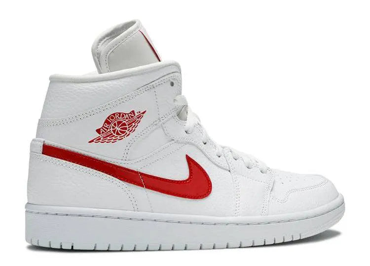 Air Jordan 1 Mid White University Red (W) - HIDEOUT