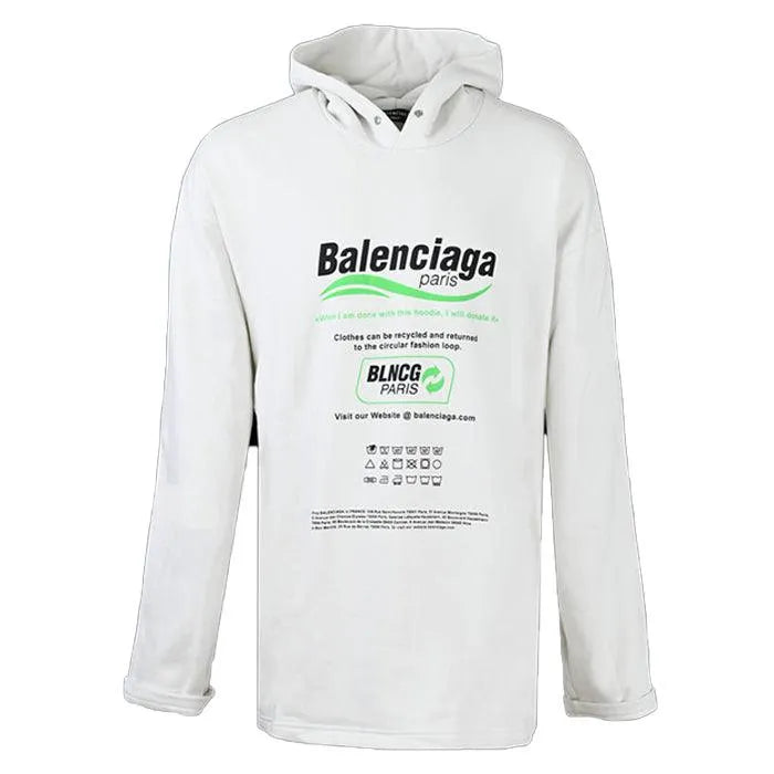 Balenciaga Hoodie Blanc - HIDEOUT