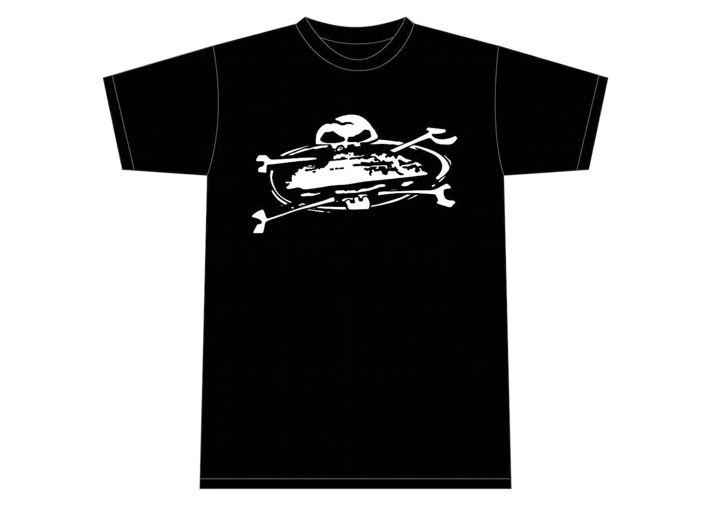 Corteiz Alc. Skull Tee White on Black - HIDEOUT