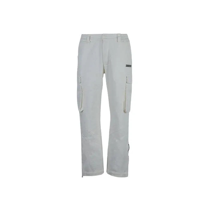 Cream White Cargo Trousers - HIDEOUT