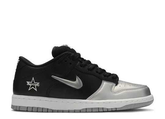 Nike SB Dunk Low Supreme Jewel Swoosh Silver